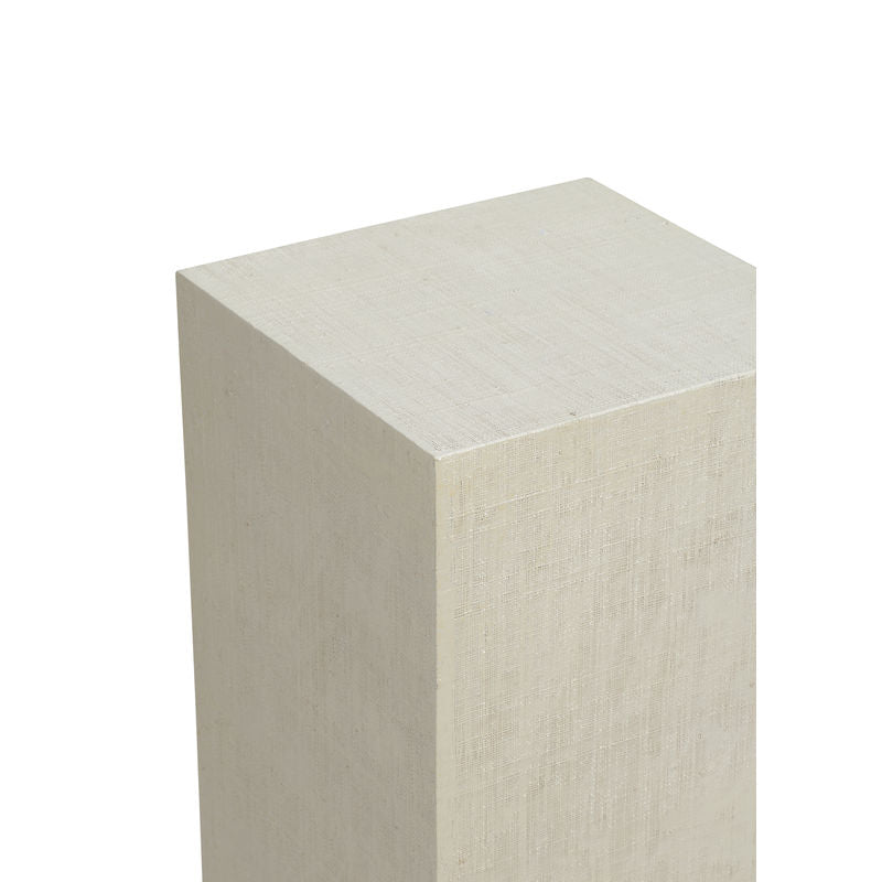 Raffia Raffia Covered White Pedestal-Side Tables-Chelsea House-LOOMLAN