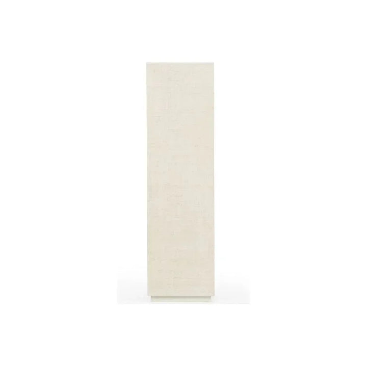 Raffia Raffia Covered White Pedestal - LOOMLAN