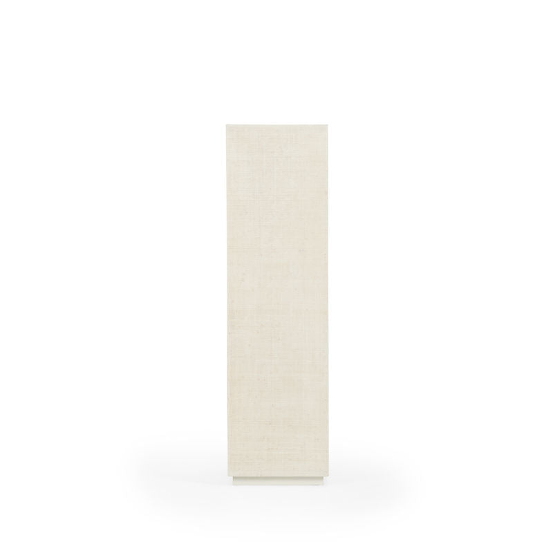 Raffia Raffia Covered White Pedestal-Side Tables-Chelsea House-LOOMLAN