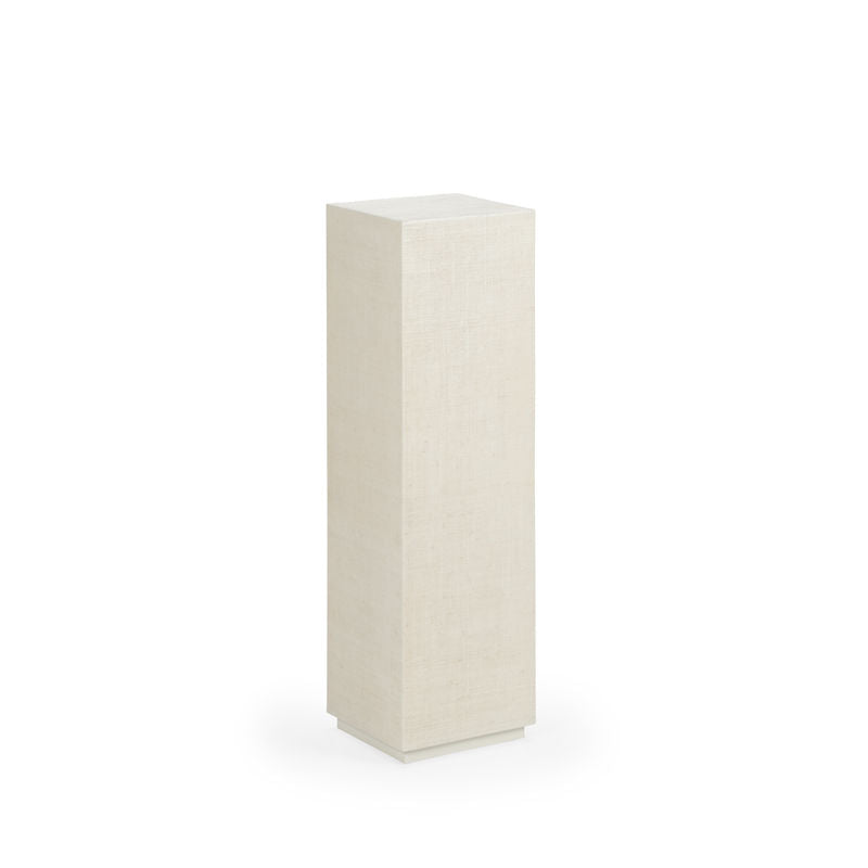 Raffia Raffia Covered White Pedestal-Side Tables-Chelsea House-LOOMLAN