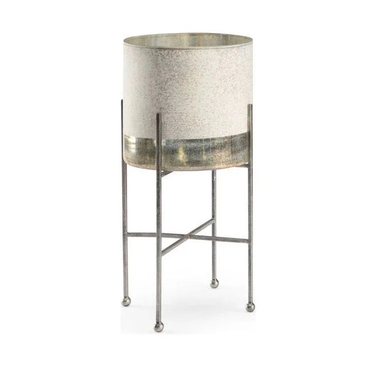 Ragsdale Rustic Silver Trim Patio Candleholder - LOOMLAN - Chelsea House - Candle Holders