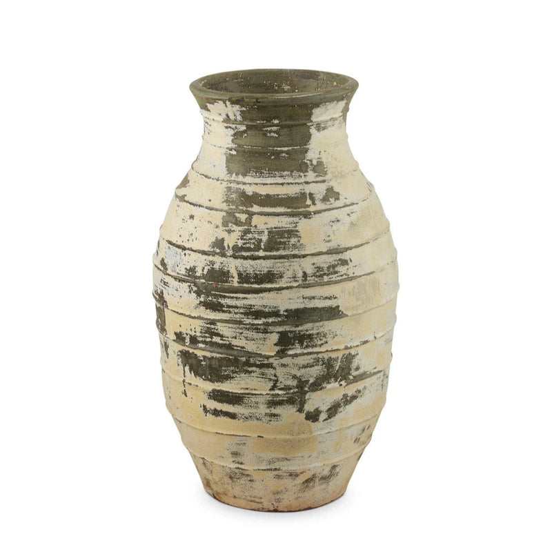 Ragusa Terracotta Antique Outdoor Urn-Outdoor Accessories-Currey & Co-Antique White-LOOMLAN