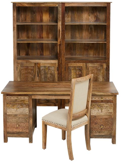Ramola Natural Wood Bookcase-Bookcases-LOOMLAN-LOOMLAN