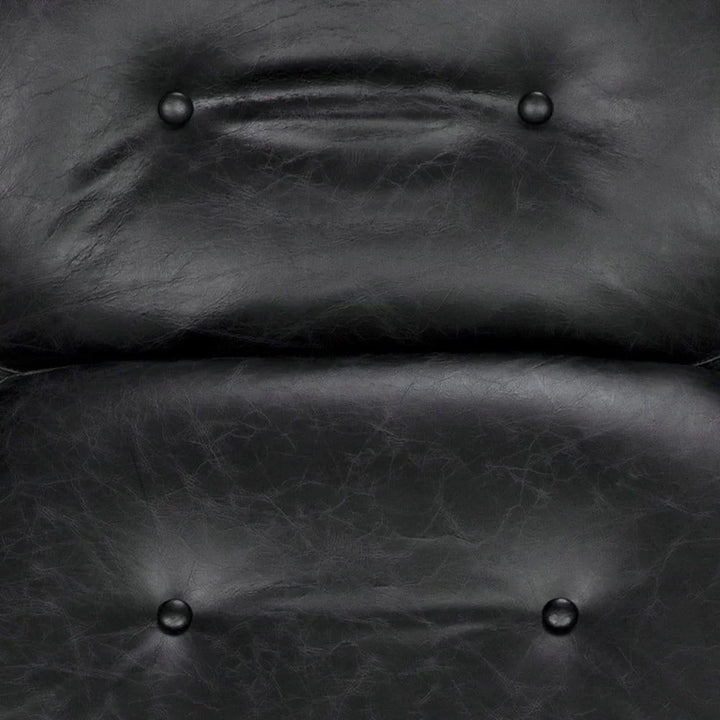 Randers Black Leather Arm Chair - LOOMLAN - Noir - Club Chairs