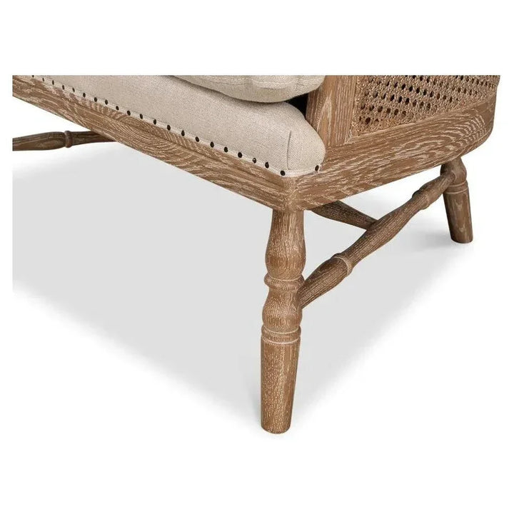 Randolph Wing Accent Chair Cane & Wood Frame - LOOMLAN - Sarreid - Accent Chairs