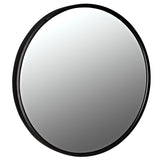 Rani Black Steel Round Mirror-Wall Mirrors-Noir-LOOMLAN