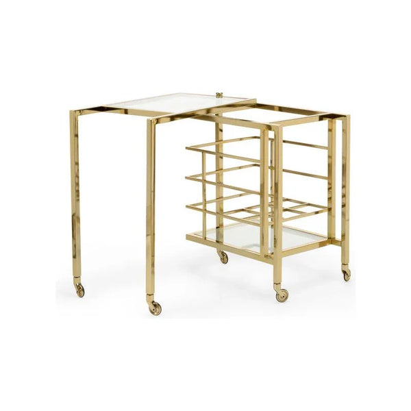 Rankin Brass Finish Bar Cart-Home Bar Carts-Chelsea House-LOOMLAN