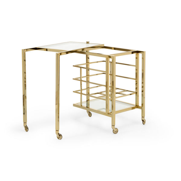 Rankin Brass Finish Bar Cart-Home Bar Carts-Chelsea House-LOOMLAN