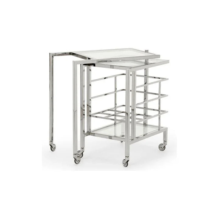 Rankin Nickel Fame Bar Cart-Home Bar Carts-Chelsea House-LOOMLAN