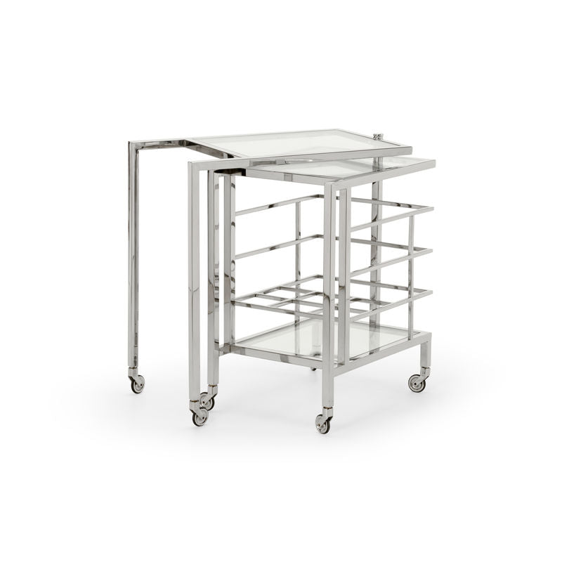 Rankin Nickel Fame Bar Cart-Home Bar Carts-Chelsea House-LOOMLAN