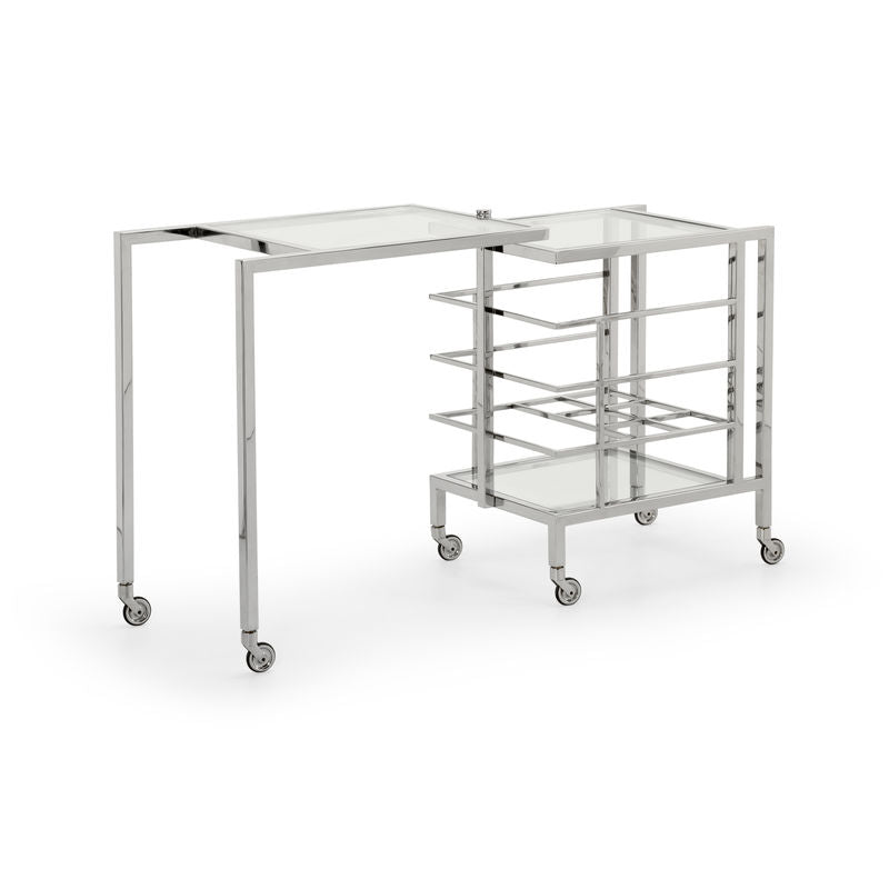 Rankin Nickel Fame Bar Cart-Home Bar Carts-Chelsea House-LOOMLAN