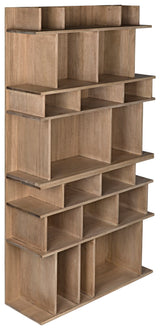Rashi Wood Bookcase-Bookcases-Noir-LOOMLAN