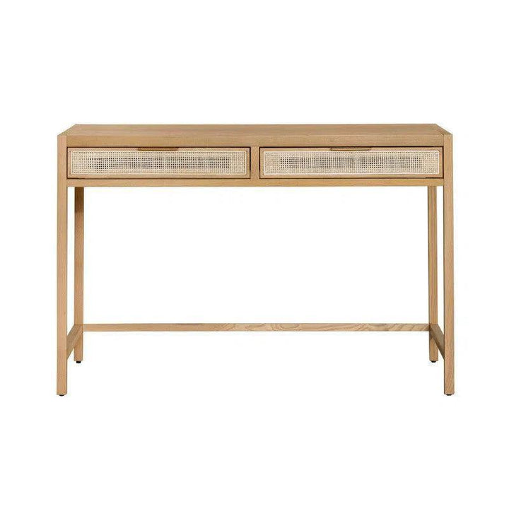Rattan Writing Desk with Drawers 47 Inch | LOOMLAN
