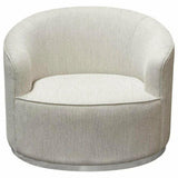 Raven Ivory Cream Barrel Chair Silver