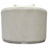 Raven Ivory Cream Barrel Chair Silver