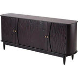 Ravina Sleek Black Wood 4 Door Sideboard-Sideboards-LOOMLAN-LOOMLAN