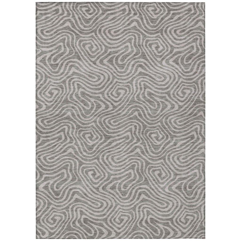 Raya Taupe Washable Indoor-Outdoor Rug - LOOMLAN