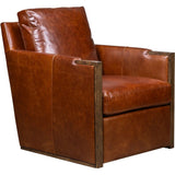 Rebecca Timeless Style Leather Swivel Chair-Club Chairs-Olivia + Quinn-Linden Chocolate-LOOMLAN