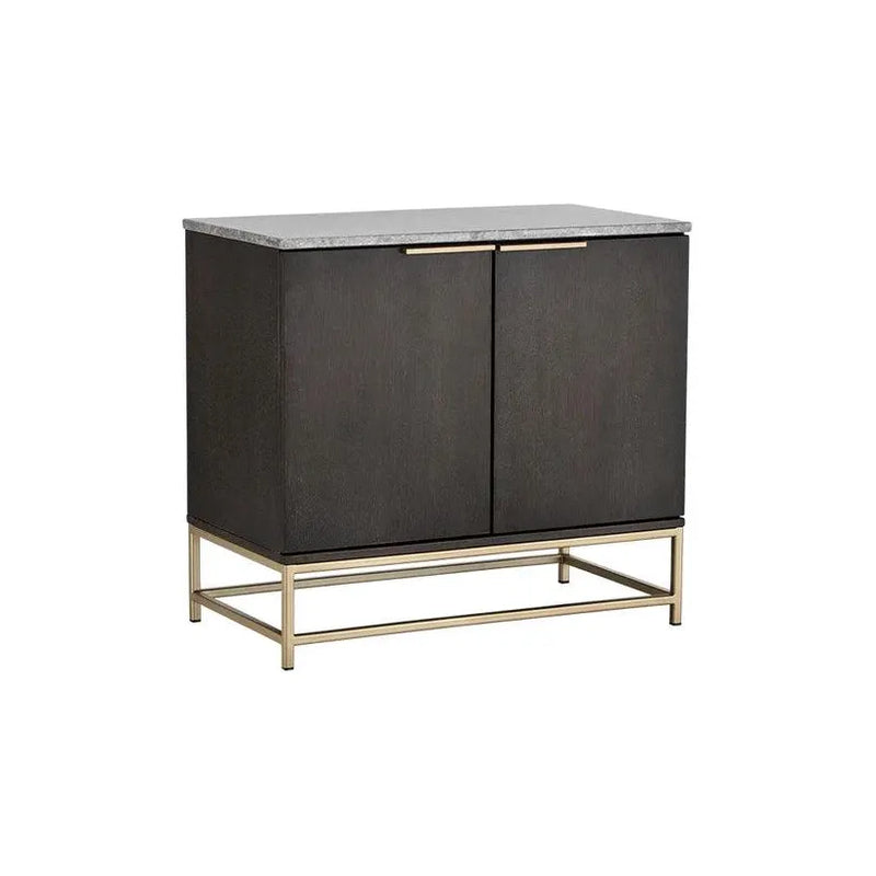 Rebel Accent Cabinet 2 Doors-Accent Cabinets-SUNPAN-Gold - Grey Marble / Charcoal Grey-LOOMLAN