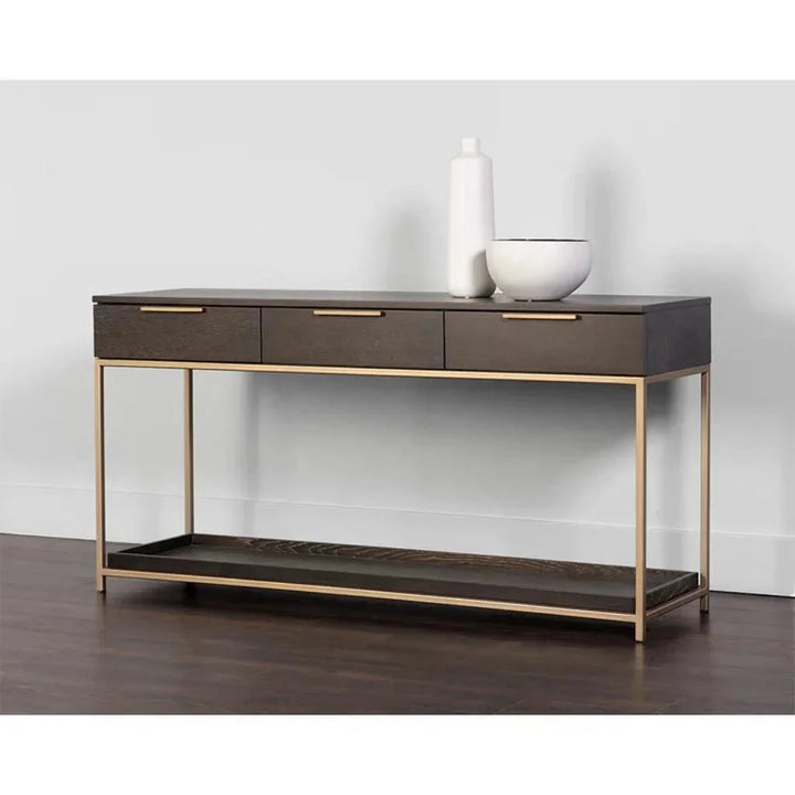 Rebel Rectangular Console Table With Drawers - LOOMLAN - SUNPAN - Console Tables