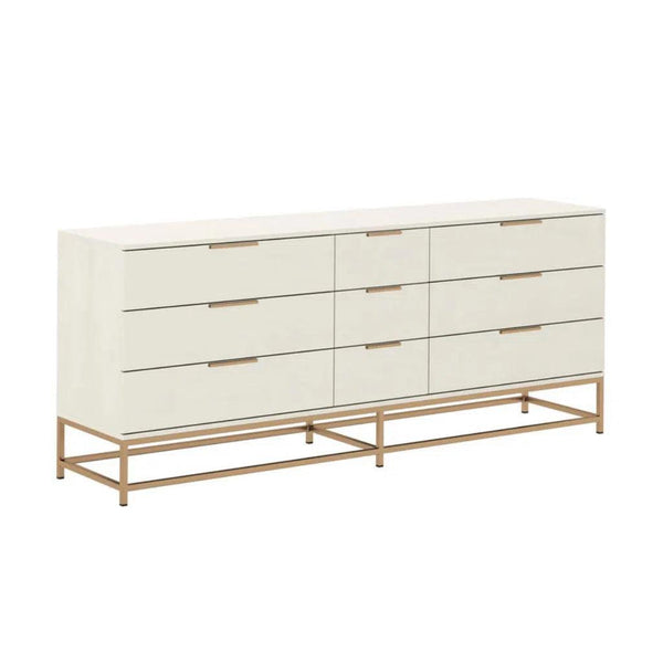 Rebel Solid Wood Dresser on Stand-Dressers-SUNPAN-Champagne Gold - Cream-Large-LOOMLAN