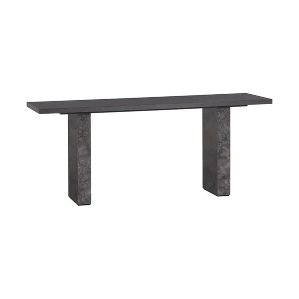 Rebel Wood Topped Rectangular Console Table-Console Tables-SUNPAN-LOOMLAN