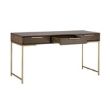 Rebel Wooden Iron Desk-Home Office Desks-SUNPAN-LOOMLAN