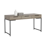 Rebel Wooden Iron Desk-Home Office Desks-SUNPAN-LOOMLAN