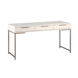 Rebel Wooden Iron Desk-Home Office Desks-SUNPAN-Champagne Gold - Cream-LOOMLAN