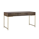 Rebel Wooden Iron Desk-Home Office Desks-SUNPAN-Gold - Raw Umber-LOOMLAN