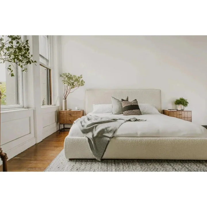 Recharge Boucle Cream Bed - LOOMLAN - Moe's Home - Beds