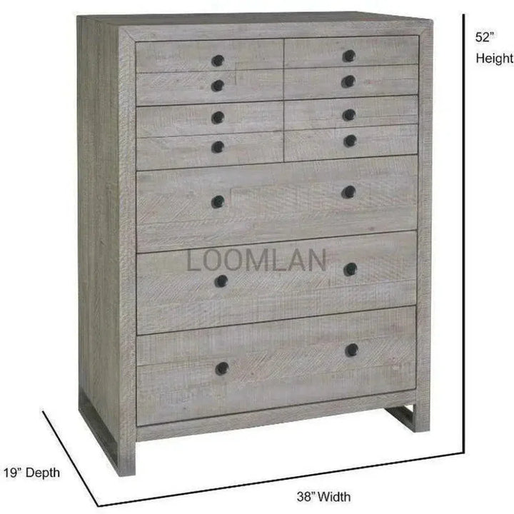 Reclaimed Pine Wood Serenity Drawer Chest - LOOMLAN - LOOMLAN - Chests