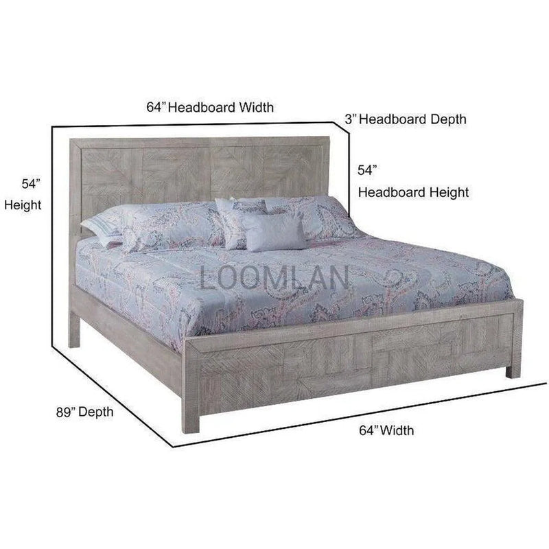 Reclaimed Pine Wood Serenity Queen Panel Bed Beds LOOMLAN By LOOMLAN