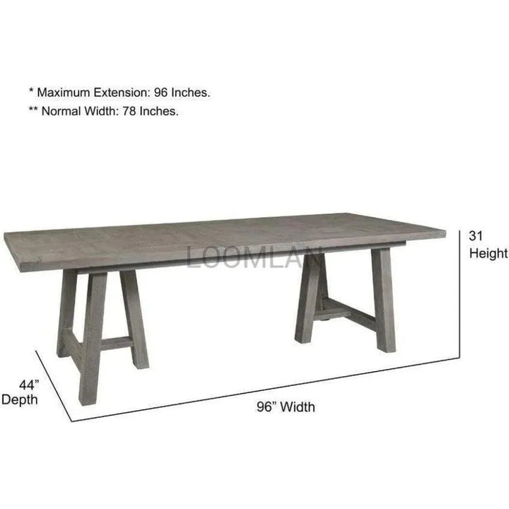 Reclaimed Pine Wood Serenity Rectangular Dining Table-Dining Tables-Palmetto Home-LOOMLAN