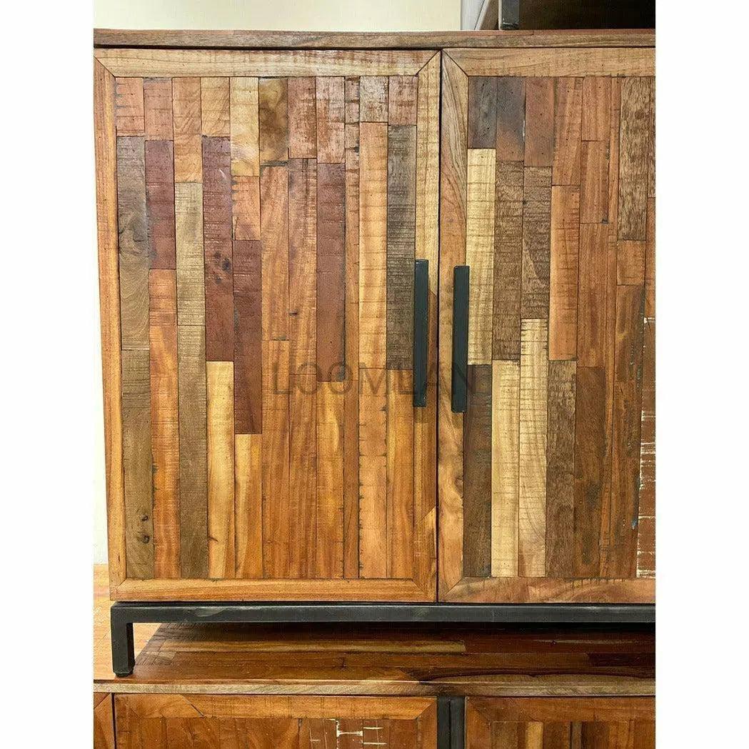 Reclaimed Planks Wood 4 Door Server Roma