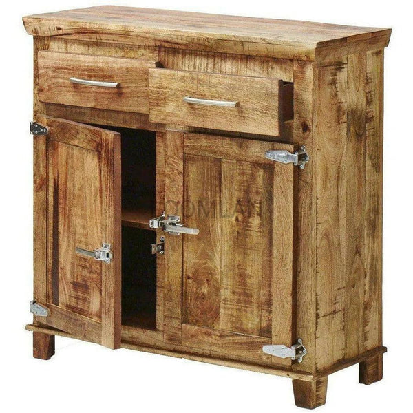 Reclaimed Rustic Cabinet 2 Doors Icebox Lock