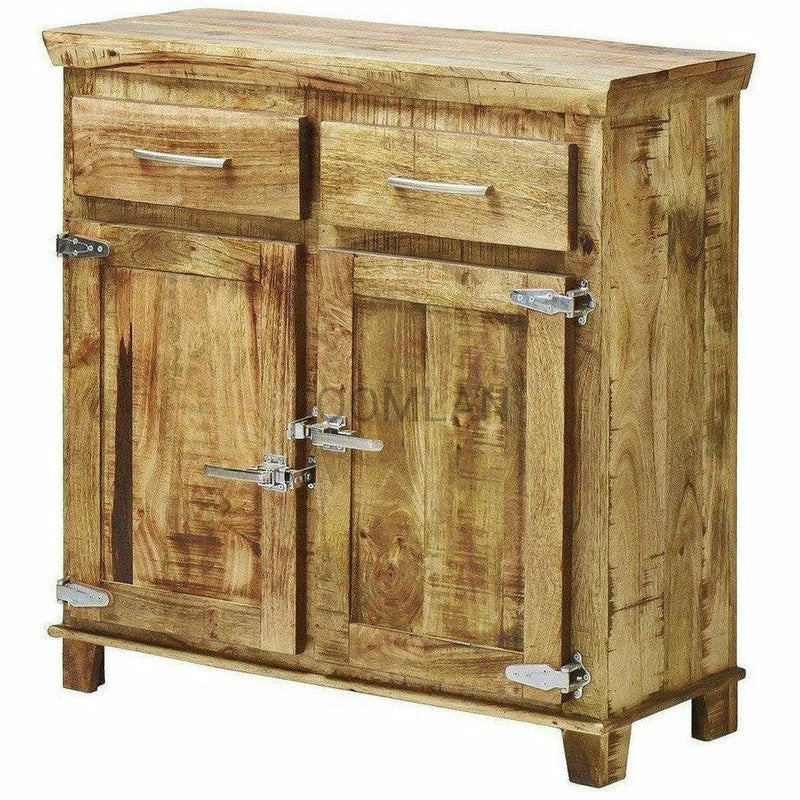 Reclaimed Rustic Cabinet 2 Doors Icebox Lock