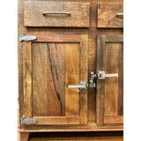 Reclaimed Rustic Cabinet 2 Doors Icebox Lock