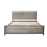 Reclaimed Solid Wood Frame Platform Queen Size Bed Irondale Beds LOOMLAN By LHIMPORTS