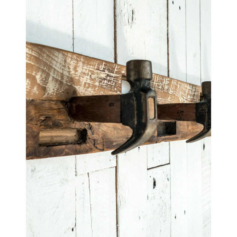 Reclaimed Solid Wood Rustic Hall Trees D-Bodhi 5 Hammer Hanger Hall Trees & Lockers LOOMLAN By LHIMPORTS
