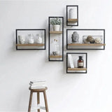 Reclaimed Teak Square Wall Box Type B Mix & Match-Wall Shelves & Ledgers-LH Imports-LOOMLAN