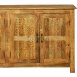 Reclaimed Wood 4 Door Print Block Sideboard