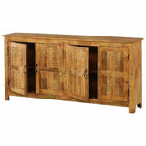 Reclaimed Wood 4 Door Print Block Sideboard