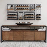 Reclaimed Wood 8 Bottles Wine Rack Wall Shelf Mix and Match-Wall Shelves & Ledgers-LH Imports-LOOMLAN