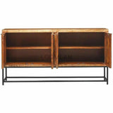 Reclaimed Wood Credenza on Metal Stand