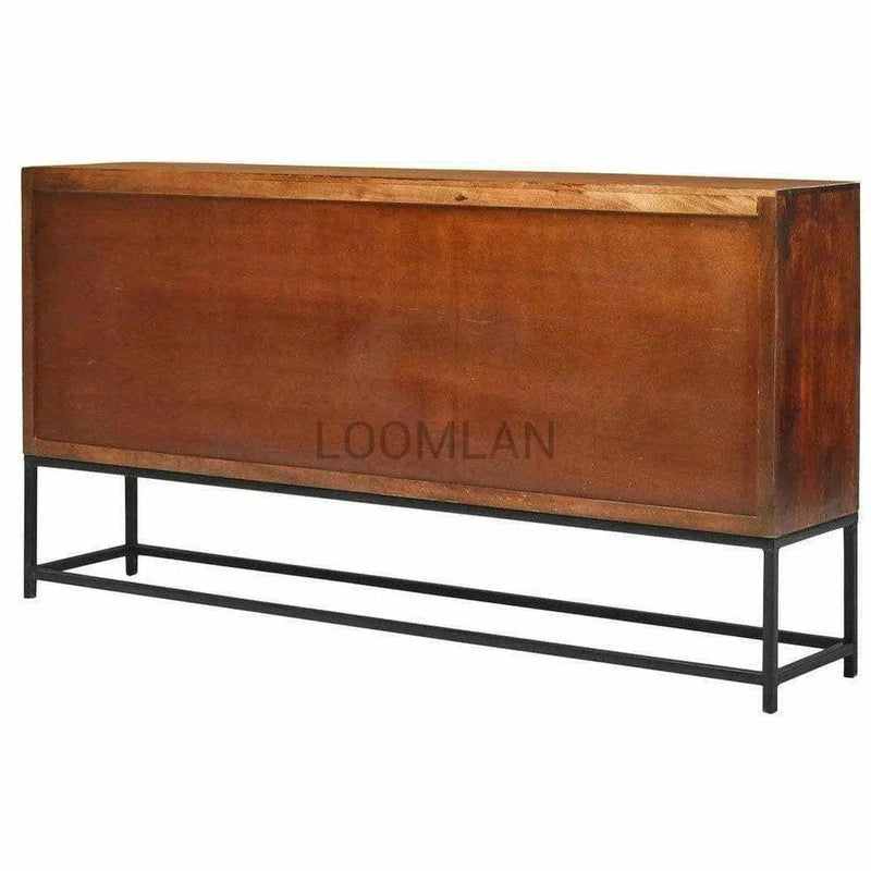 Reclaimed Wood Credenza on Metal Stand