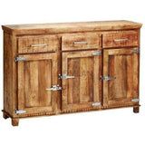 Reclaimed Wood Sideboard 3 Doors Icebox Lock