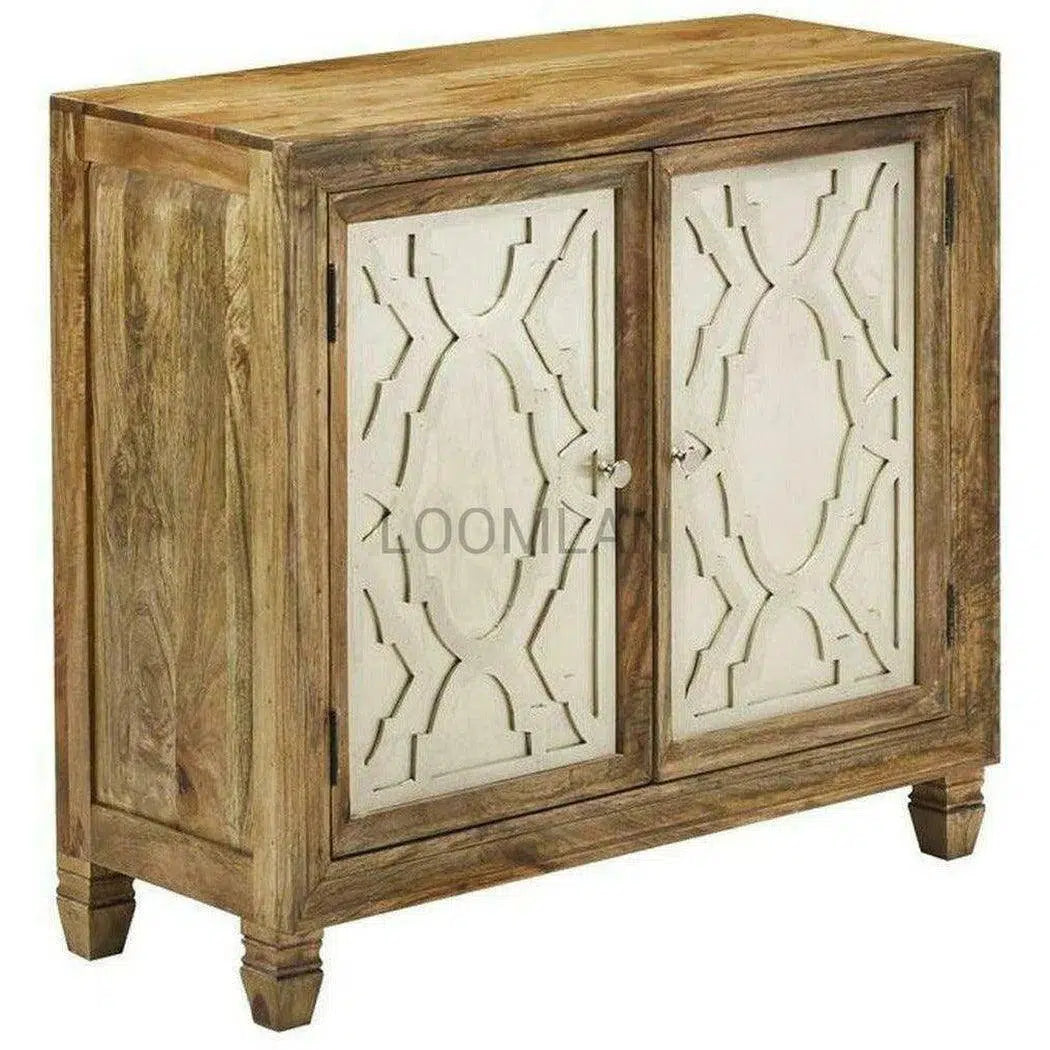 Reclaimed Wood Silver Doors Accent Cabinet