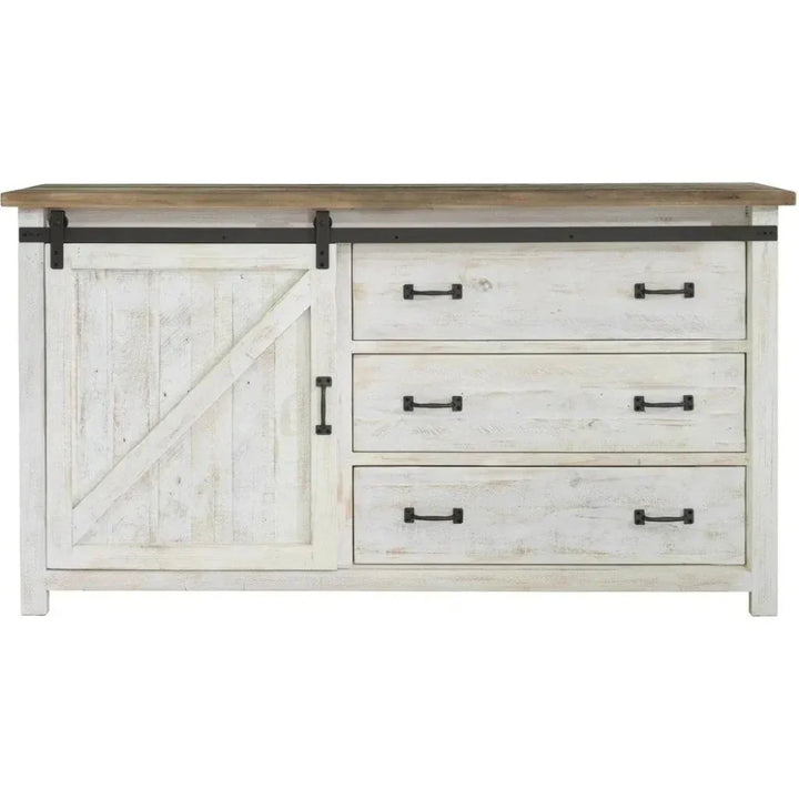 Reclaimed Wood Two Tone Provence 3 Drawer Dresser - LOOMLAN - LH Imports - Dressers