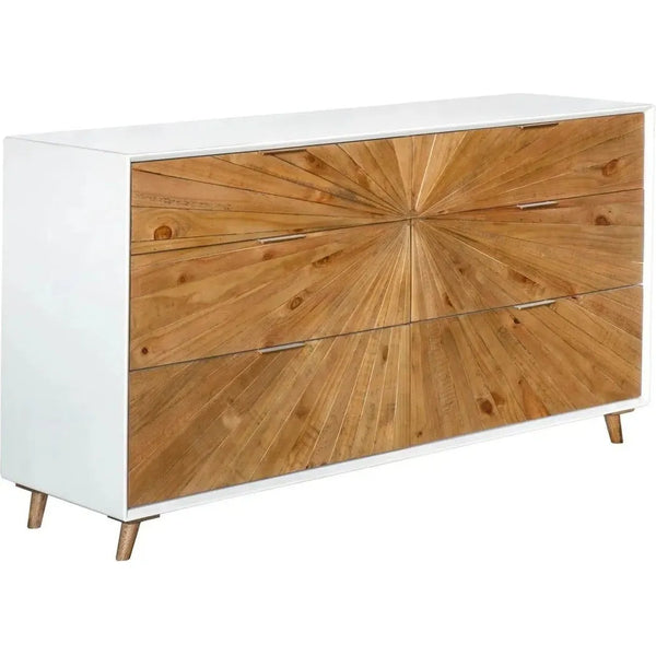 Reclaimed Wood White Casablanca 6 Drawer Dresser